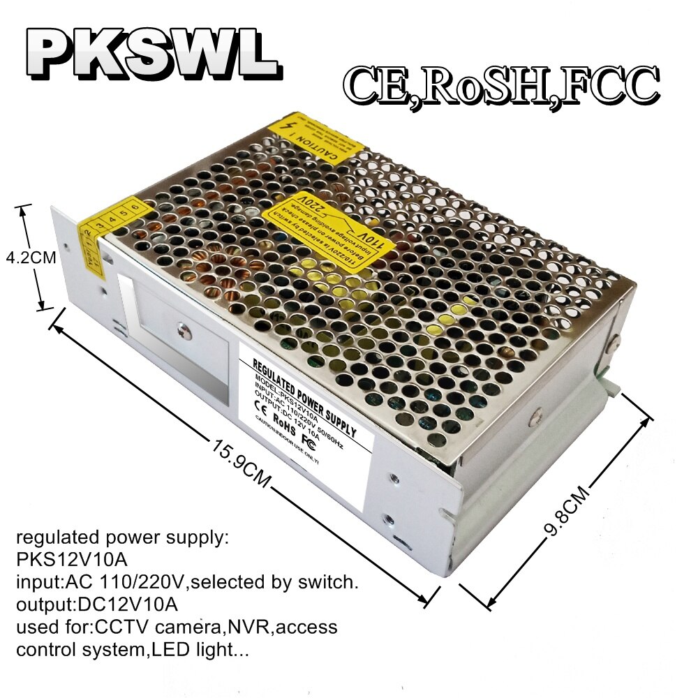 12V Power supply DC12V Power supply 10A AC110V/220V to DC 12 Volts 12V regulated switching Power Supply for CCTV and LED