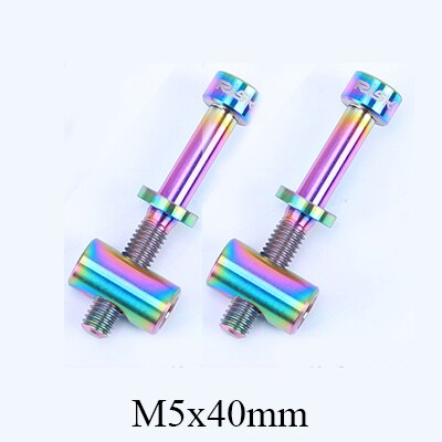 2 pz/lotto RISCHIO M5x30/40 millimetri Reggisella Bullone in Lega di Titanio Thomson Reggisella Bullone Vite Bicicletta Parti Della Bici: M5x40mm arcobaleno