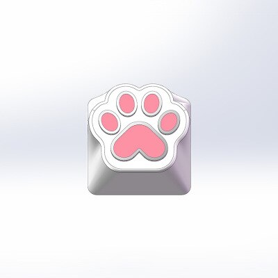 1pc Zinc Aluminium Alloy Key Cap for MX switch Mechanical Keyboard Stereoscopic relief keycap for Sakura Switch R4 Height: Silver