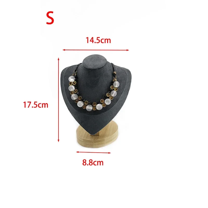 Bamboe Ketting Display Stand Hanger Display Sieraden Houder Sieraden Mannequin Buste Ketting Etalage Sieraden Display: Grey S