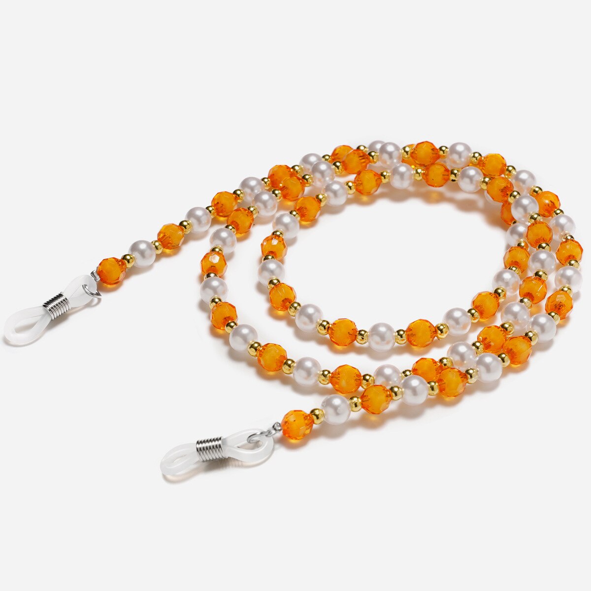 Solbriller perlehals lanyard snor briller solbriller halskæde kæde reb briller snor holder halsstrop reb: Orange