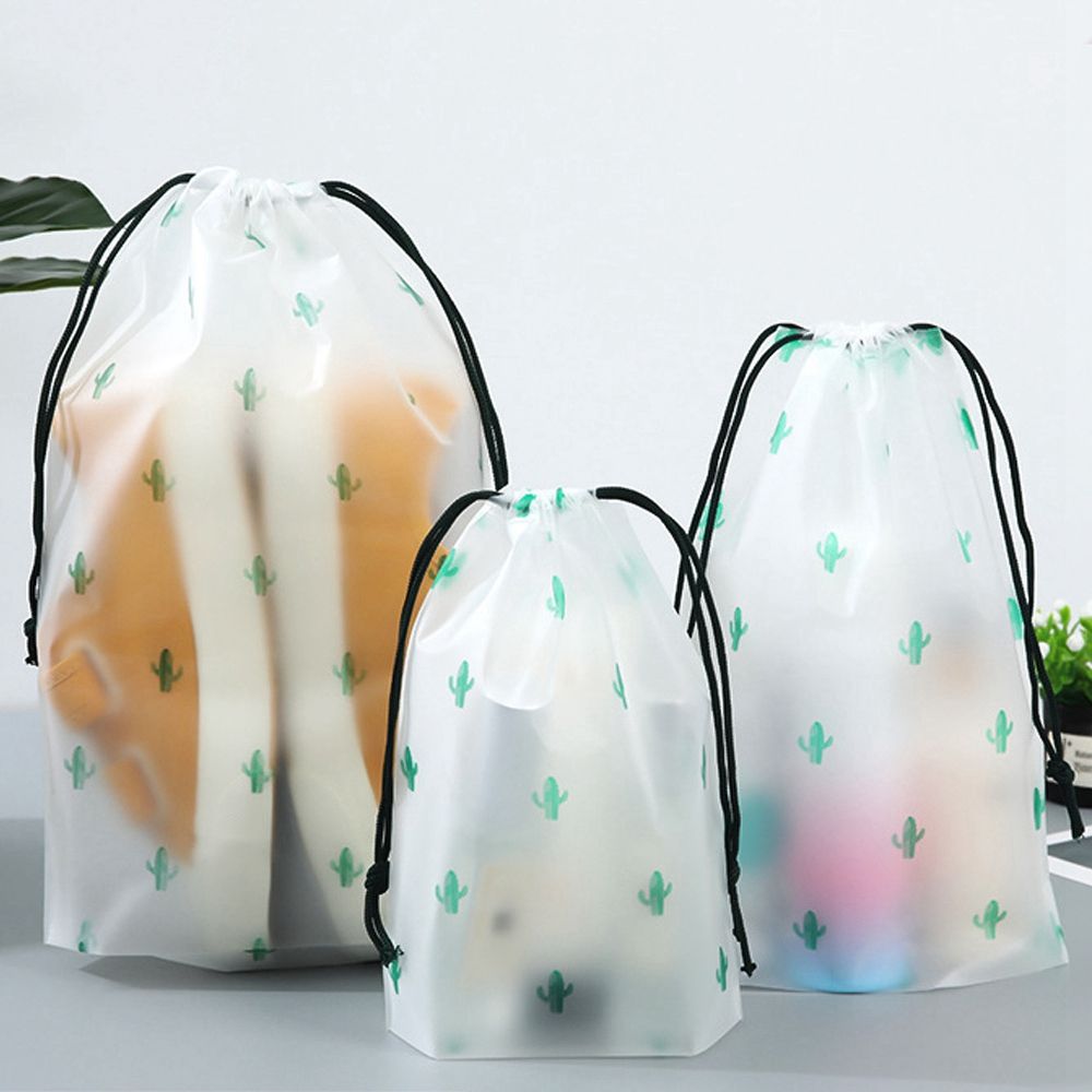 3Pcs Trekkoord Zak Plastic Tasje Scrub Schoenen Reizen Opbergtas Transparante Kleding Sokken Plastic Verpakking Zak: 12