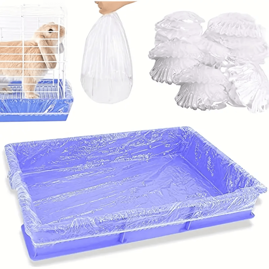 Revestimientos de plástico transparentes desechables para jaulas pequeñas para mascotas, que incluyen jaulas para conejitos, hábitats de hámster y cajas de arena para orinal, 10 Uds.