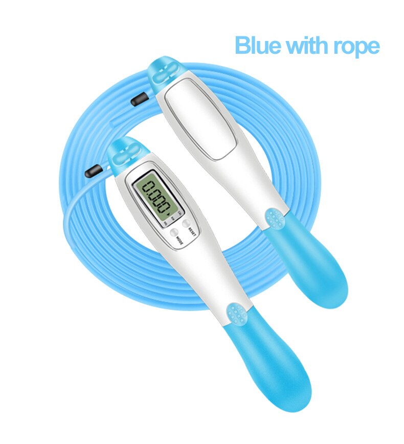 Cuerda de saltar electrónica inalámbrica para gimnasio, comba inteligente para Fitness, Crossfit, con pantalla LCD, contador de salto de velocidad: long rope blue
