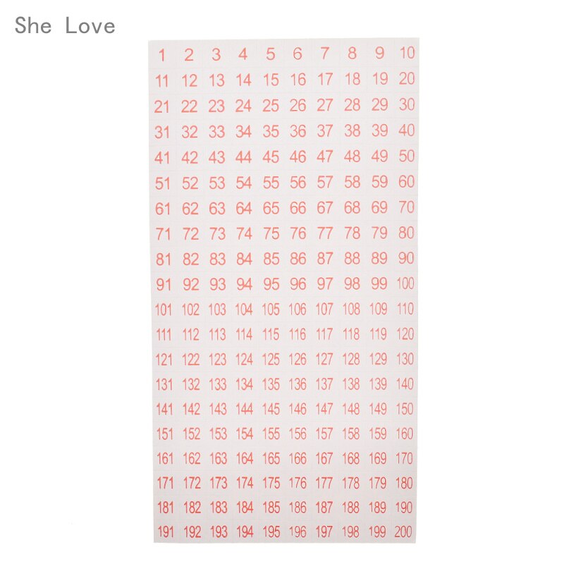 Chzimade 10 Sheets 1-200 Red Numbered Labels Sticky Sticker Scrapbooking Evident Warranty