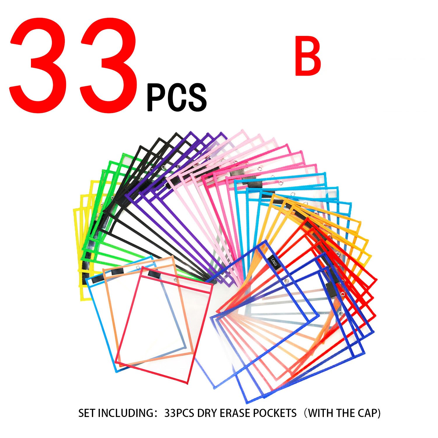 HD PVC Transparent Reusable Erasable File Bag Dry Erase Pockets With Pen Wipe Drawing Whiteboard Markers For Teaching Childen: 17