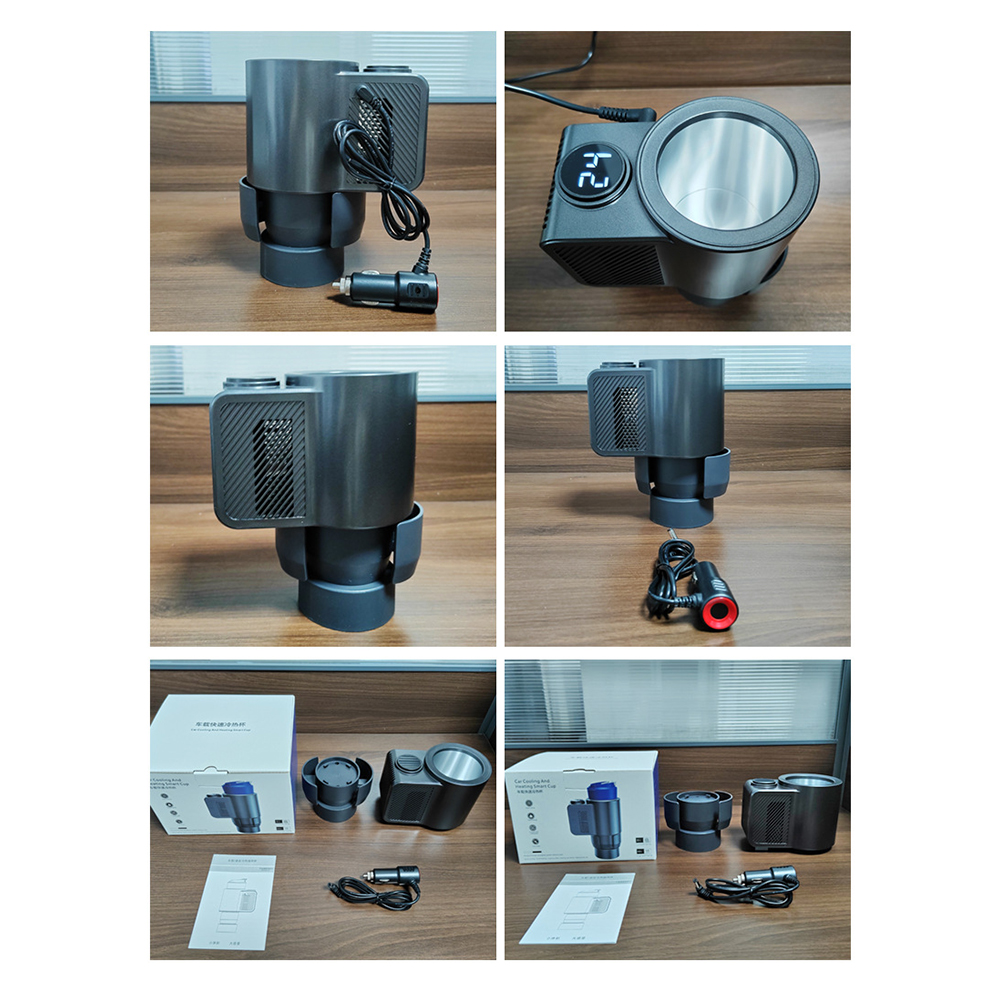 Calentador de bebidas eléctrico 2 en 1 con pantalla Digital de temperatura, taza enfriadora de bebidas con aislamiento para coche, para café, leche y bebidas