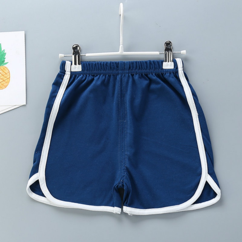 baby boy shorts summer kids shorts cotton children's sports short: Blue / 24M