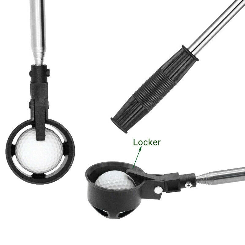 Golf Ball Picker Telescopic Golf Finder Automatic Locking Scoop Retriever Retracted Pick-up Training Aid Golf Ball Pick Up Tools