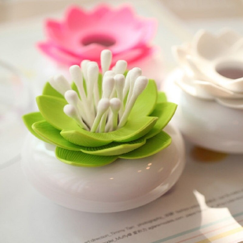 Lotus bomuldspindeboks lotus bomuldsknop holder base værelse dekorere / lotus tandstikkere holder tandstikkeretui
