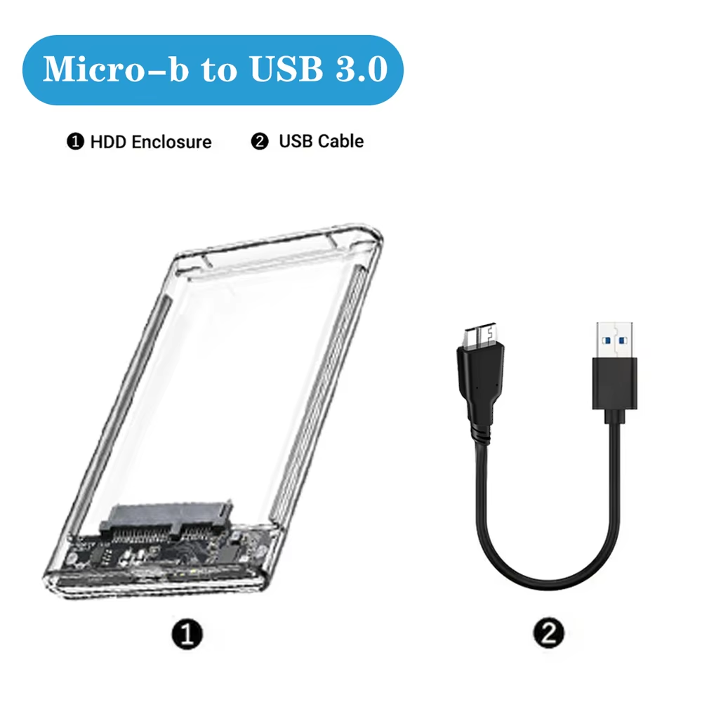 SATA to Type C/ USB 3.0/ USB 3.1 External Hard Drive Enclosure 2.5inch SSD Enclosure Tool-Free Installation 5Gbps Hard Disk box: Beige