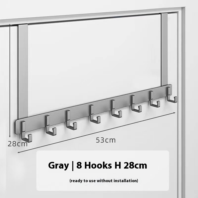 Över dörrkrokar, robust dörrhängare, kraftig att installera för badrum, sovrum, kök, hängande handdukar, rockar.: Grå
