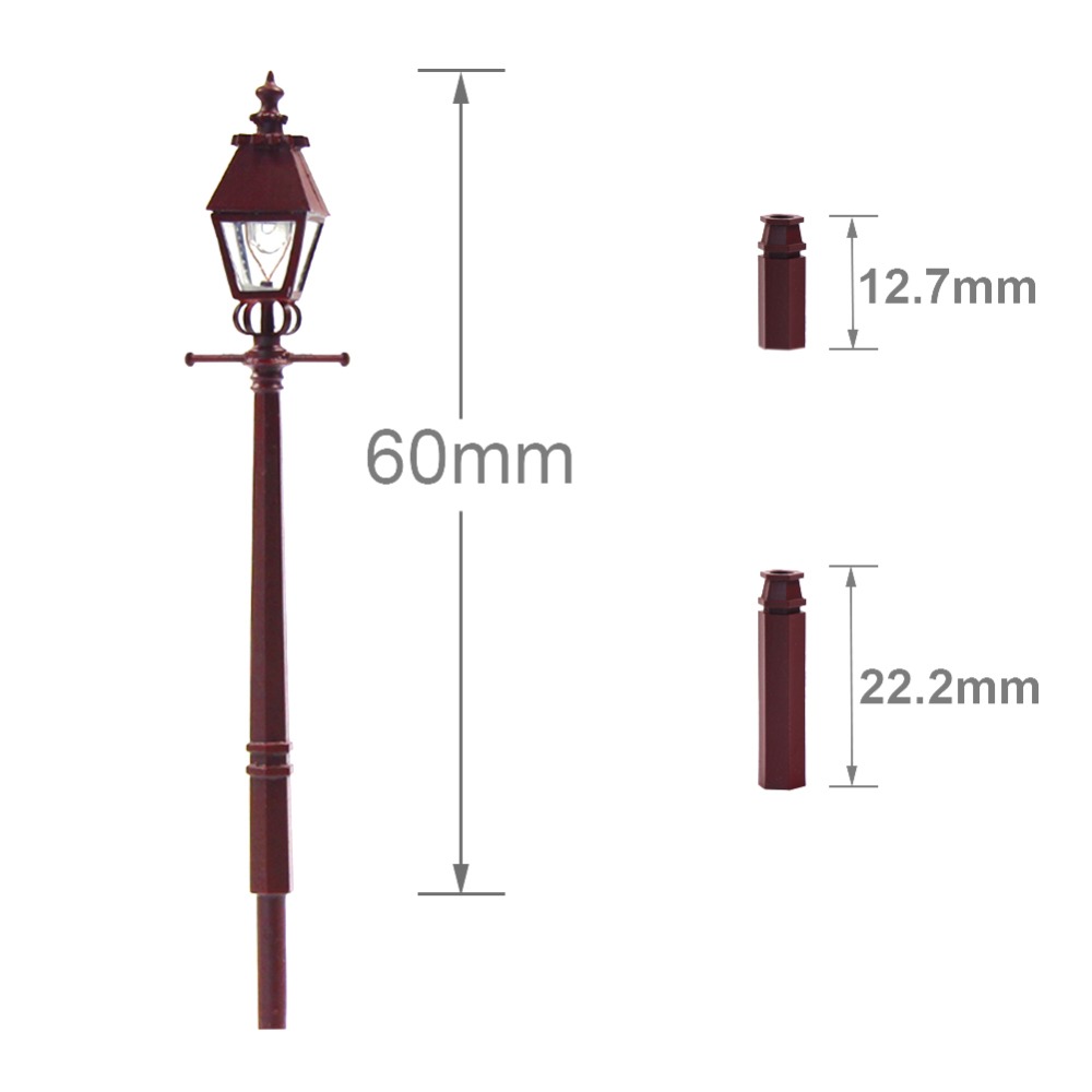 3 pieces Model Railway Antique Lamps Street Lights HO Scale LQS02 high quatity Fairy Garden Accessories