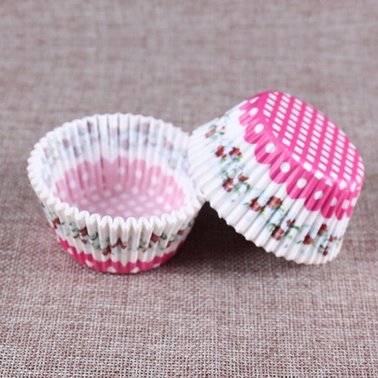 100 stk regnbue farve cupcake papir sag muffin kageform cup kage bakke fondant dekorationsværktøjer: Farve 04