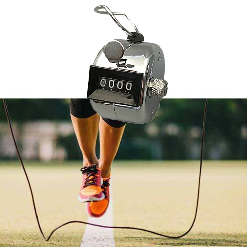 Contatori di conteggio manuale a 4 cifre contatore meccanico Clicker manuale in metallo conteggio Tally in acciaio inossidabile 0-9999 portatile