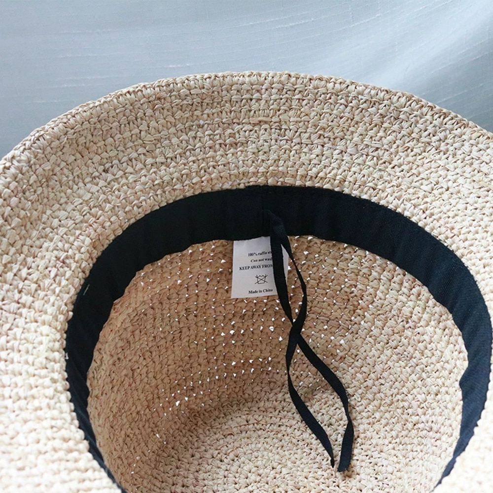 Håndlavede sommer hatte til kvinder halm sol hat spand kasket raffia dame piger panama strand hatte floppy kvinde rejser foldning cap