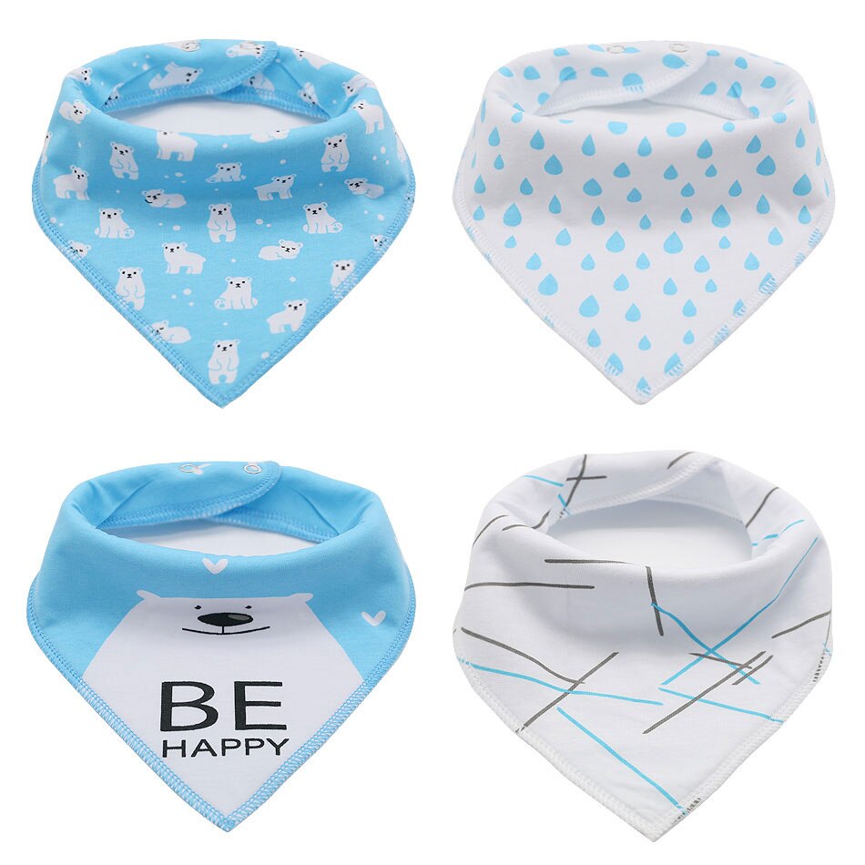 HappyFlute 4 stuks veel burp slabbers speeksel handdoek Pijl dier cartoon burp doeken driehoek katoen bandana accessoires: sjy05