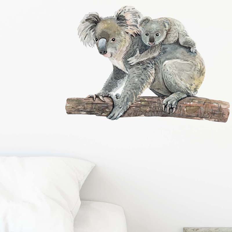 Leuke Koala Muursticker Decoratie Woonkamer Decor Zelfklevend Behang Creatieve Dieren Stickers