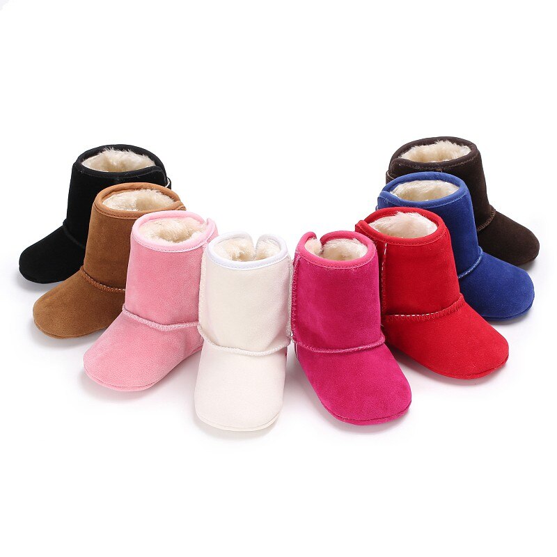 Baby Meisje schoenen Klassieke Herfst Winter Pluche Dikke Warme Snowboots Kids Eenvoudige Stijl Effen Kinderen Schoenen