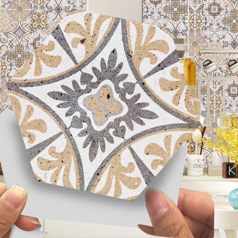 10 Stck Hexagon retro aufbringen Fliesen Boden Aufkleber PVC Schlecht Küche Wasserdichte Zauberstab Aufkleber Hause Dekore: A5