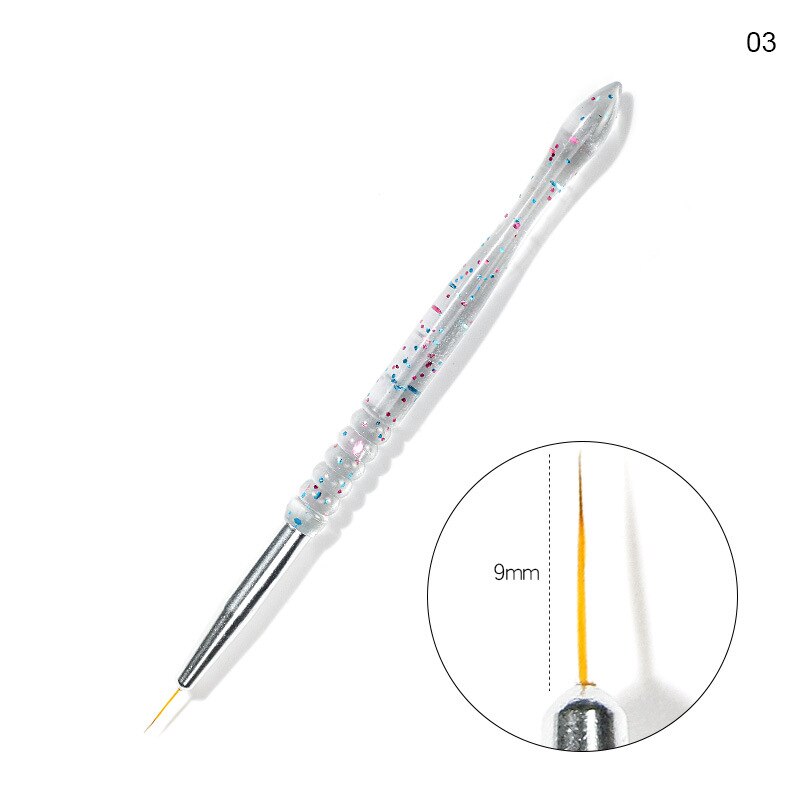 3 st kristall nagelpenna uv gel ritning måla nagelfoder pensel akryl nagelpenna fransk nagel kalebass handtag nail art gör-det-själv-verktyg