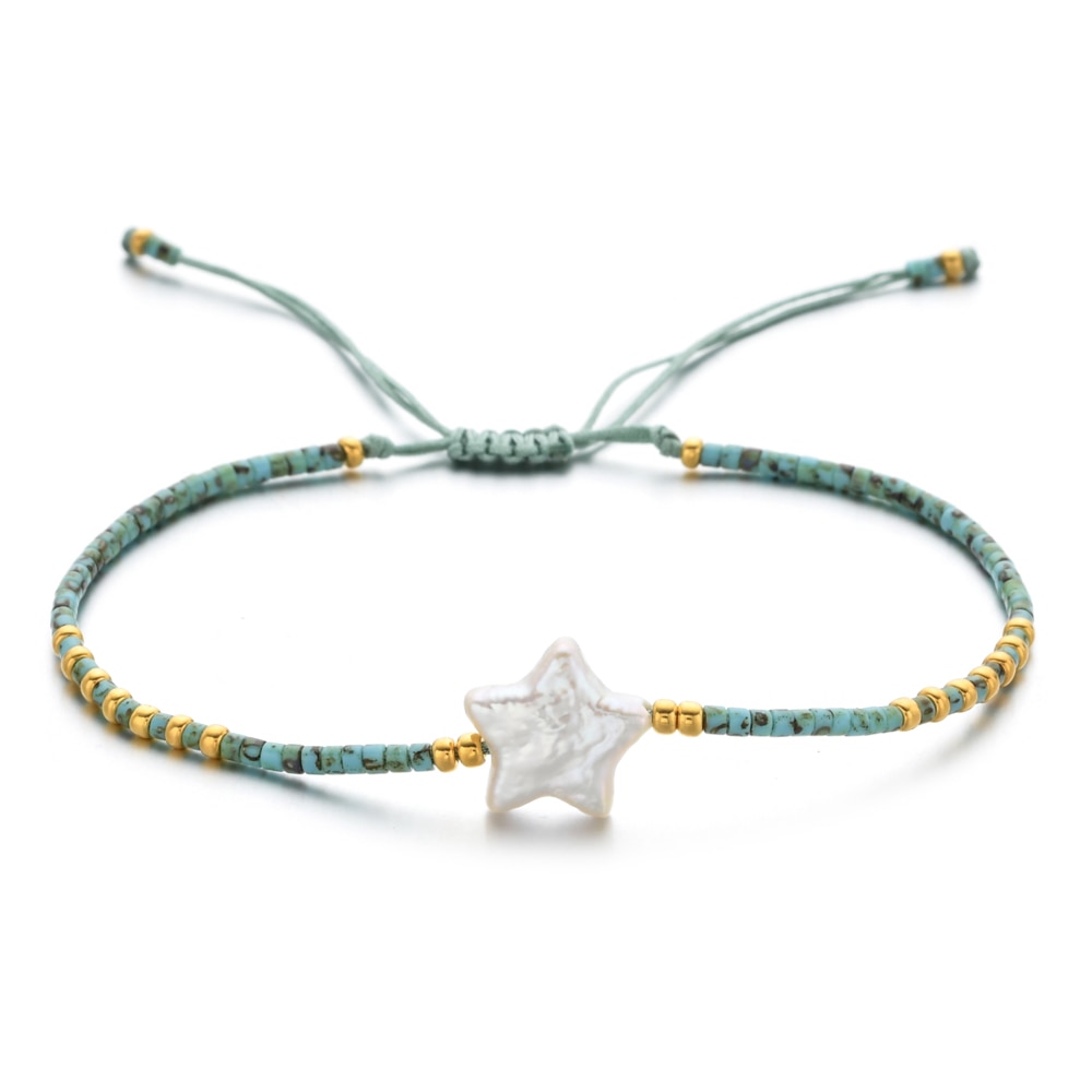 ZMZY Della Boemia di Modo Naturale D'acqua Dolce Bracciali di Perle per le donne Boho Nuovo MIYUKI Perline Fatti A Mano Star Braccialetto Femme Gioielli