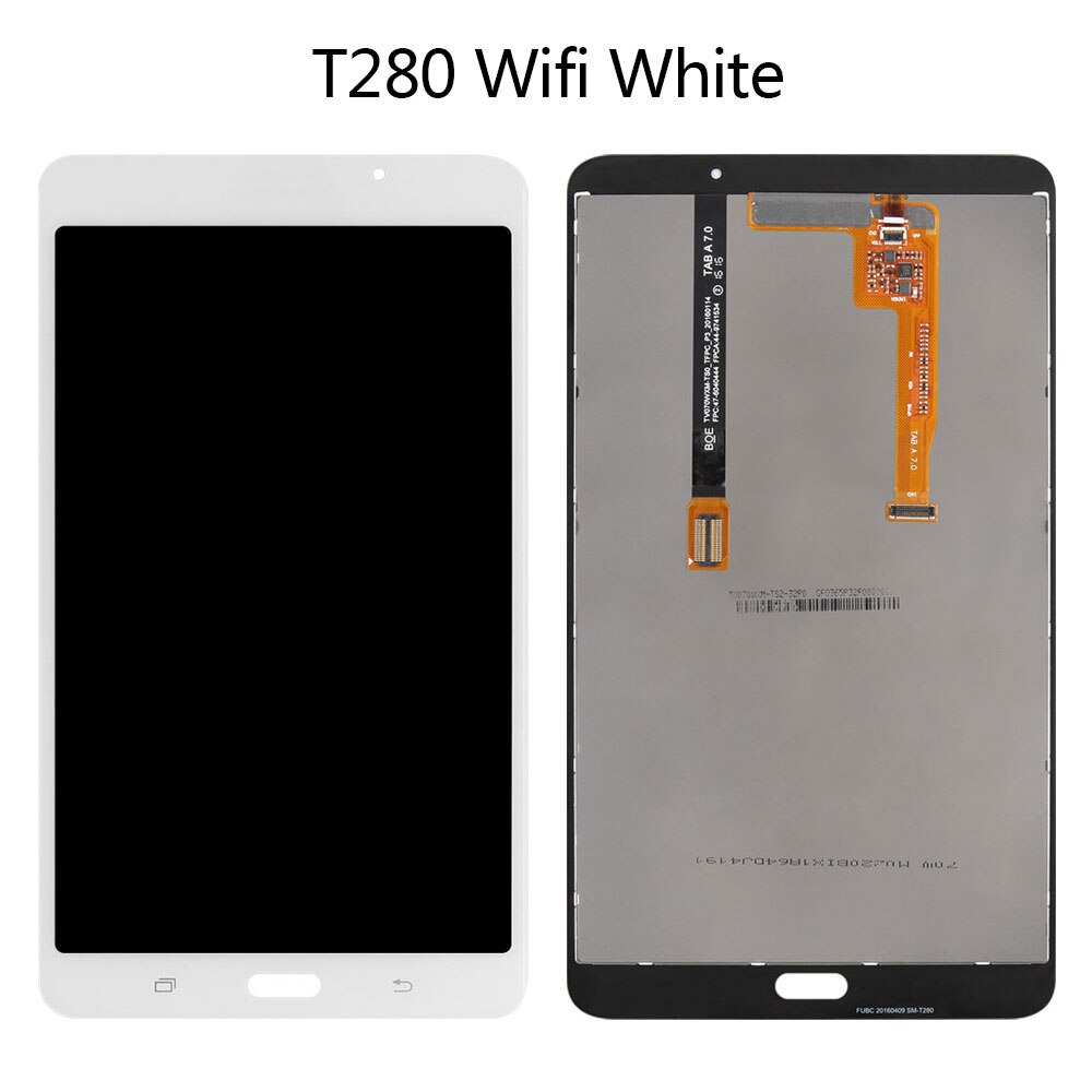 SM T280 LCD For Samsung Galaxy Tab A 7.0 SM-T280 LCD SM-T285 T285 Display Touch Screen Digitizer Assembly Matrix Parts 7": T280 Wifi White