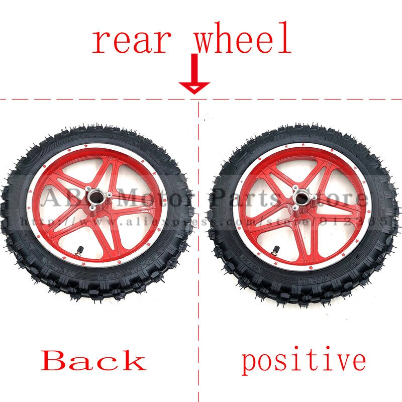 10''Mini Dirt Bike Knobby Tire wheels 2.50-10 Front or Rear rims & tyre Off Road Motocross mini motorrad child