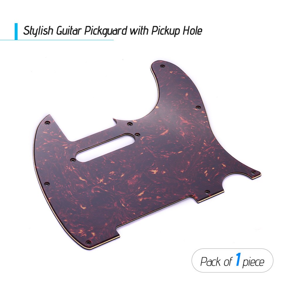 3Ply Guitar Pickguard with Single Coil Pickup Hole for Telecaster Style Electric Guitar Pick Guard of Guitar Parts &amp; Accessories: Brown Tortoise