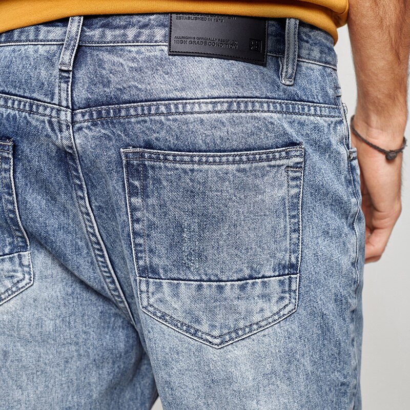 KUEGOU 100% Cotton Autumn Spring Loose Tapered jeans loose ankle-length Men Harem Pants Blue Trousers Plus Size KK-2903
