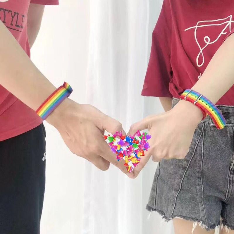 Koppels Regenboog Armband Verstelbare Vrouwen Meisjes Polsband Kleurrijke Armbanden T4MD