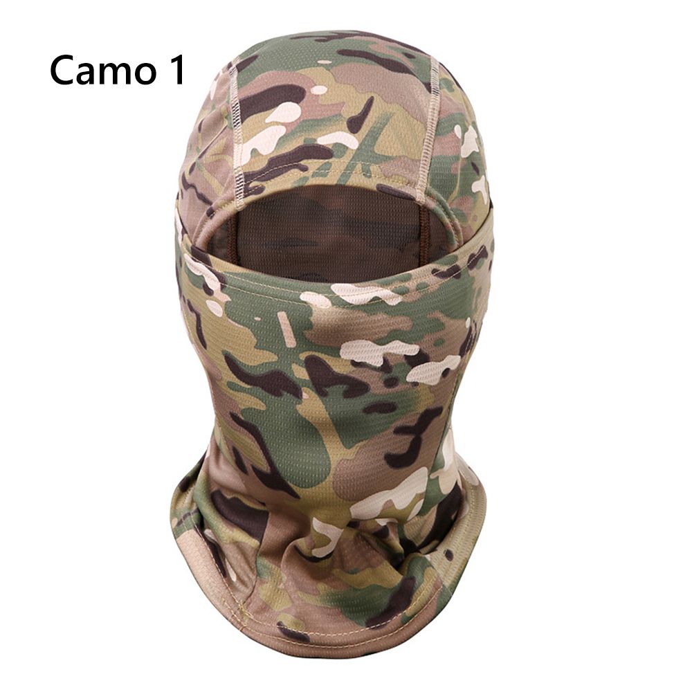 Cagoule respirante anti-poussière pour moto, cagoule de Protection solaire UV: Camo 1