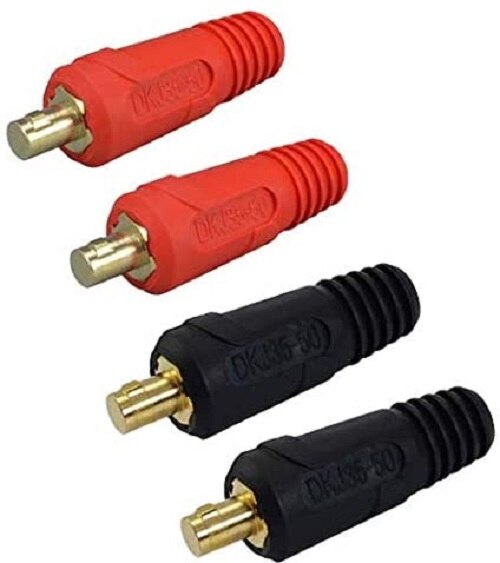 TIG Welding Cable Panel Connector-Plug DKJ35-50 315Amp Dinse Quick Fitting Red and Black Color 4pcs