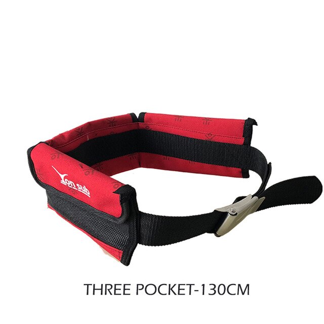 Bolsa de cinturón de peso para submarinismo, pesca submarina, cinturón de peso de repuesto con hebilla de acero inoxidable de liberación rápida, accesorios de buceo: Red 130cm