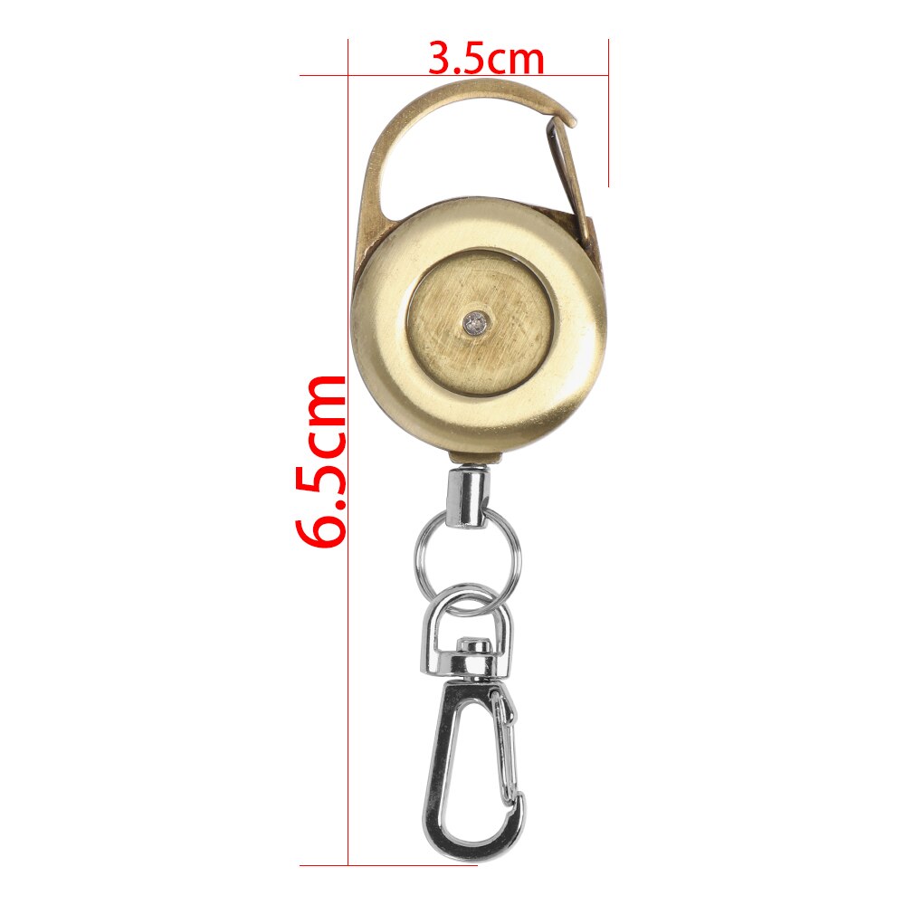 1Pc Retractable Keyring Keychains Stainless Steel Reel Clip Badge Holder ID Card Key Ring Carabine Anti-lost Outdoor Belt Clip