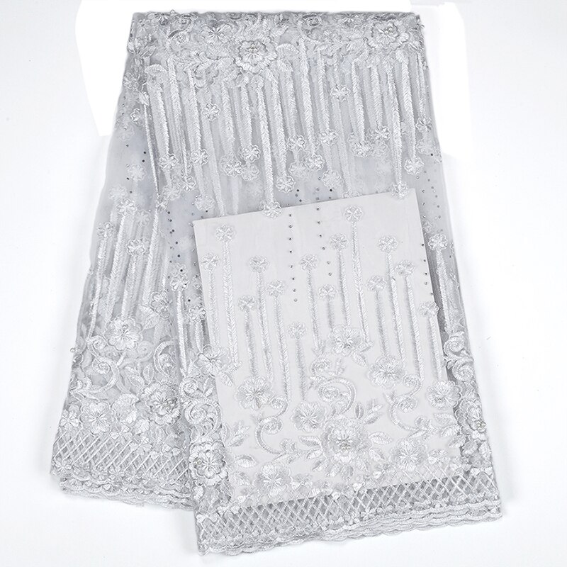 Fransk blonde stof blonde nigerian til kvinder afrikansk tyl blonder med sten 5 yards brudekjole stof: Grøn