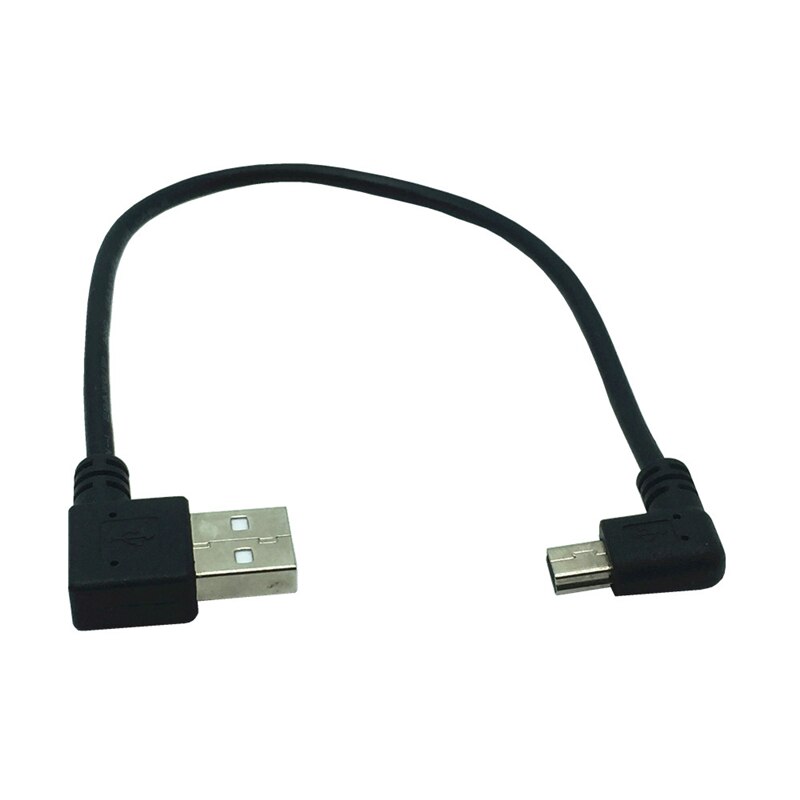 Mini Usb Kabel Mannelijke 90 Graden Links Schuin Naar Usb Male Haaks Kabel Sync Gegevens Opladen 0.2 M