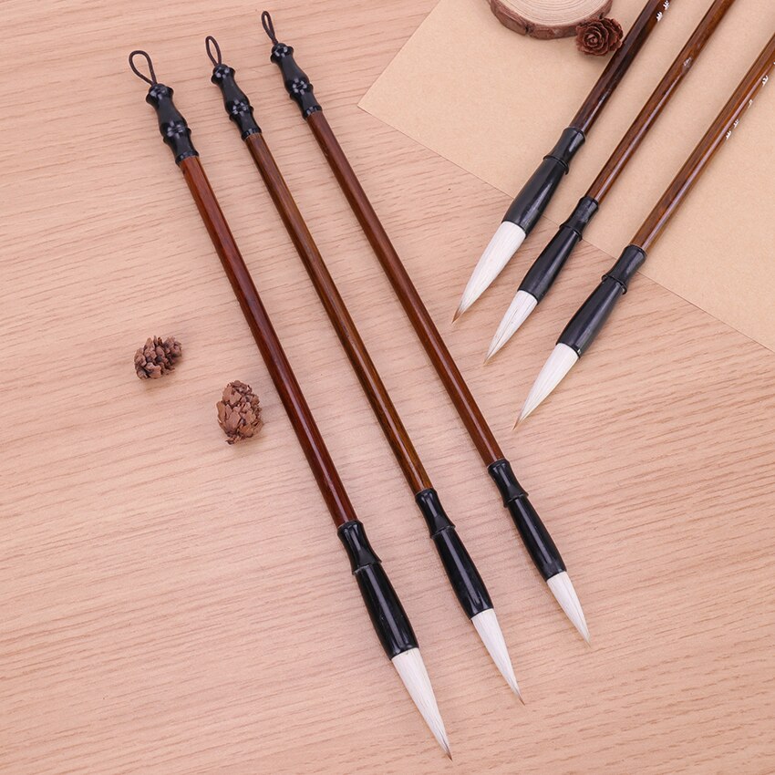 3 PCS Calligraphy Pen Woolen and Weasel Hair Chinese Calligraphy Brushes Pen Office Stationery Art Writing Pens School Supplies