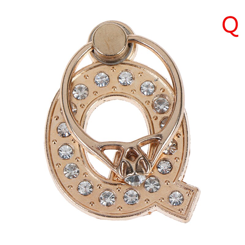 1pc 360 Degree Diamond Metal Letter A-Z Finger Ring Smartphone Stand Holder Mobile Phone Holder For iPhone 6s 7 8