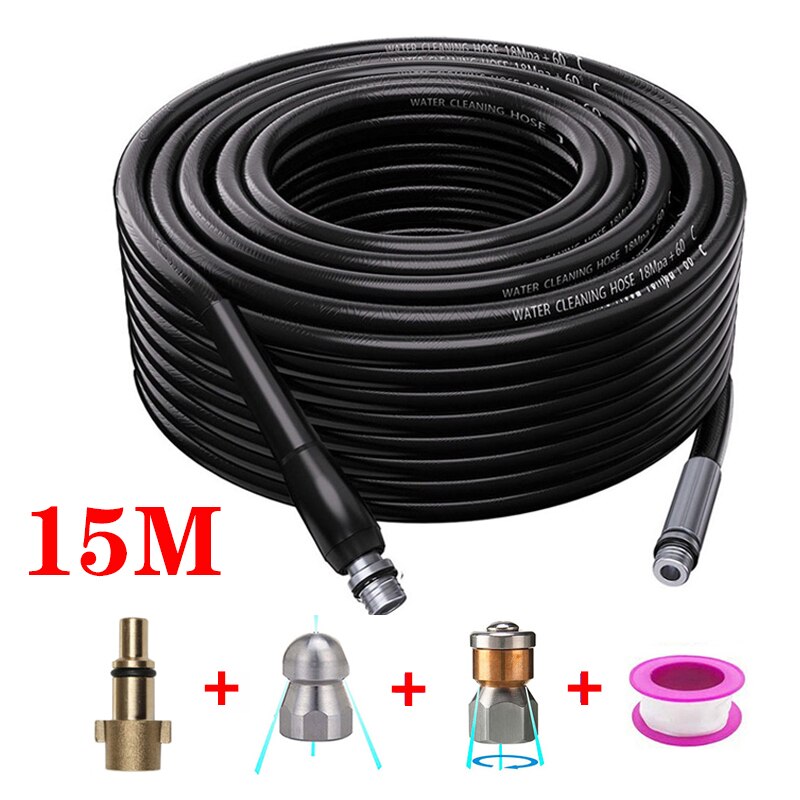 ROUE nettoyeur haute pression furet deboucheur canalisation Tuyau de nettoyage à haute pression pour, 6 ~ 20M, pour égouts et égouts, buses de lavage deboucheur canalisation haute pression pour Huter/Anlu: 15 M For Huter