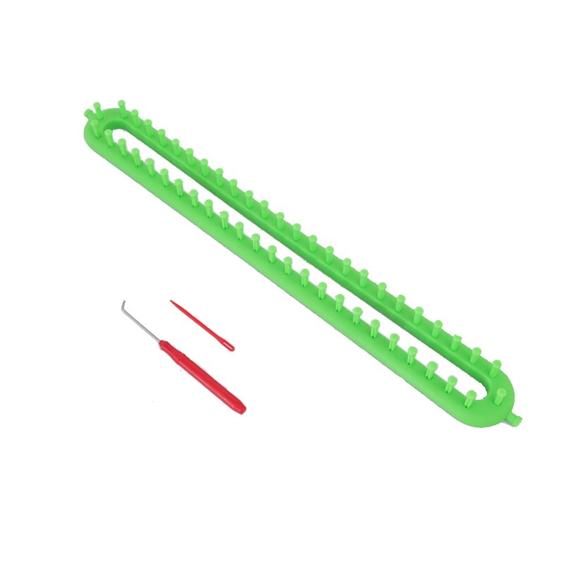Weaving Loom Knitting Kit Plastic Pompom Sock Hat Scarf Scarves Maker Plastic Long Handle DIY Weaving Tool Random Color: 47CM braider