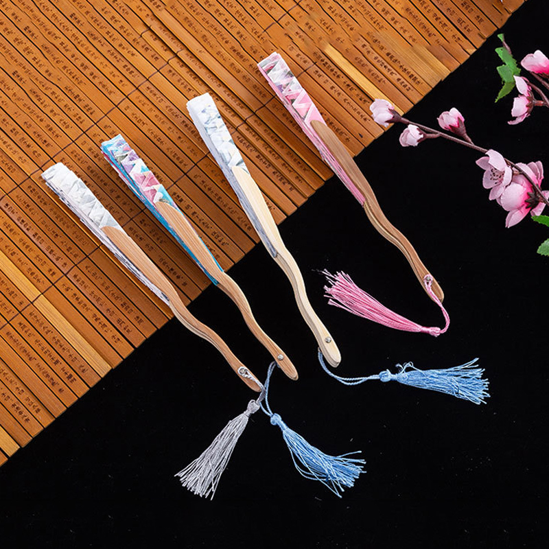Chinese Classic Folding Fan Hand Held Fan Bamboo Paper Folding Fan Party Wedding Decor Vintage Portable Dance Folding Hand Fans