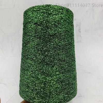 Hilo de ganchillo para tejer a mano, hilo fino hueco, oro, plata, seda brillante, metalizado, hilo aguja, artesanal, bolsa de oso hecho a mano, 500g: Green 500g