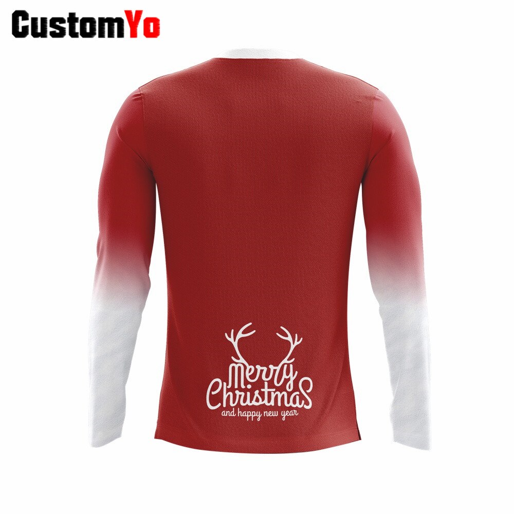 Men Women T shirt Long Sleeve Santa Tees Round-Neck Clothing Christmas T-shirt