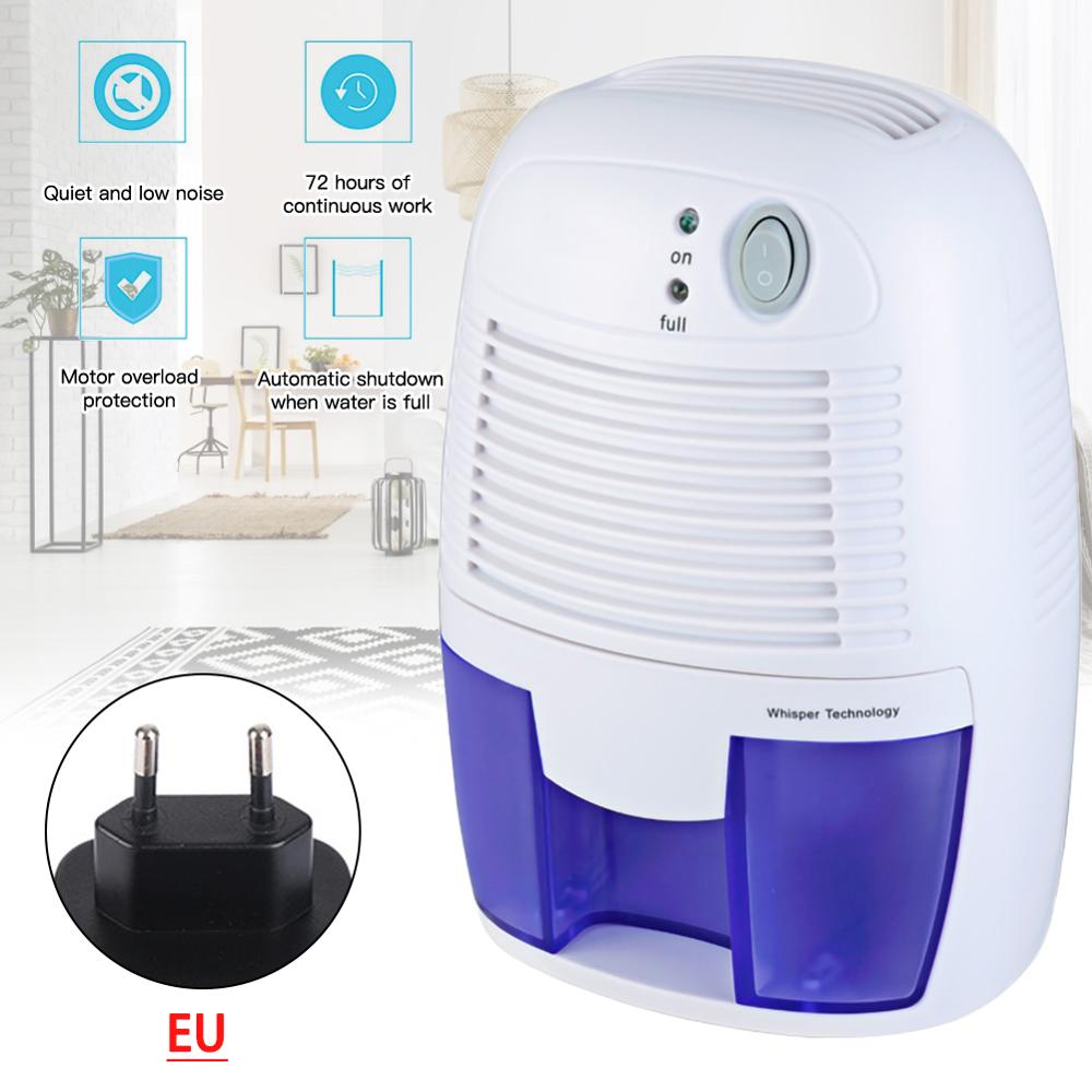 Home Dehumidifier Semiconductor Mini Moisture Absorber Air Dryer Desiccant 500ML Water Tank for Cabinet Office Kitchen Bedroom: Version EU