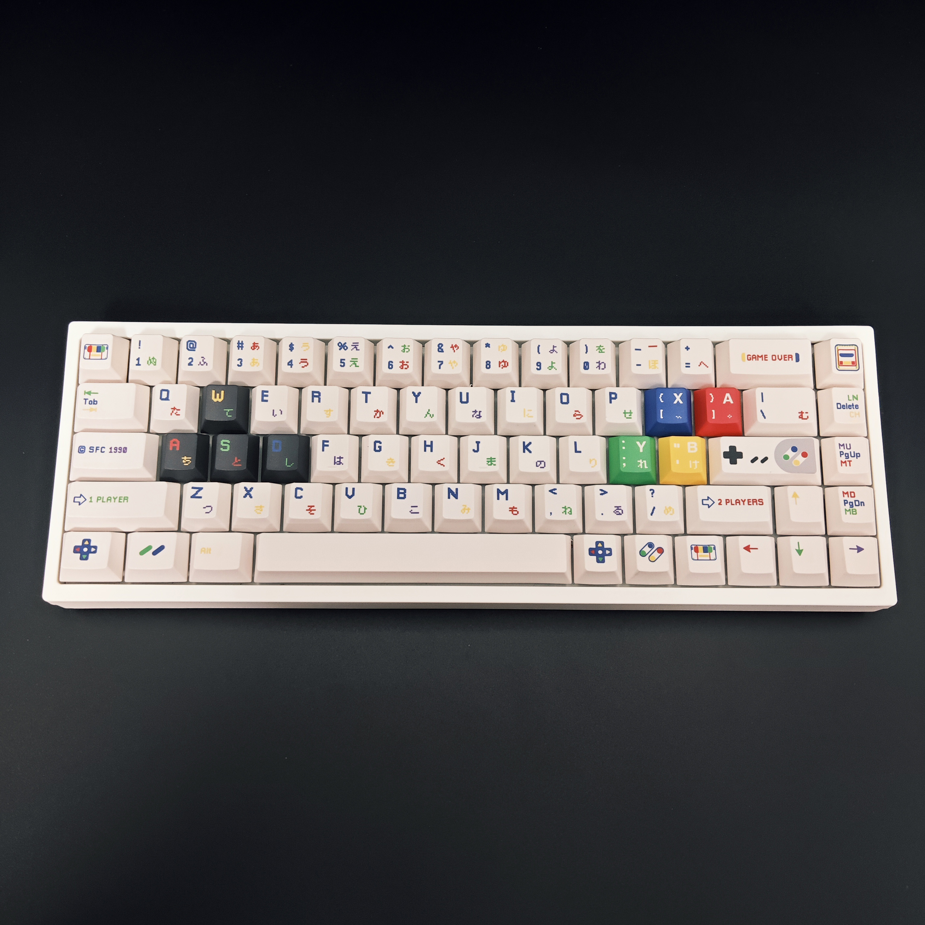 retro Białe Keycapy SFC Profil wiśnia PBT pod-barwnik Personalizowane Keycapy robić Przełączników MX DIY ISO Klawisze Nakładki na Klawiaturę Mechaniczną