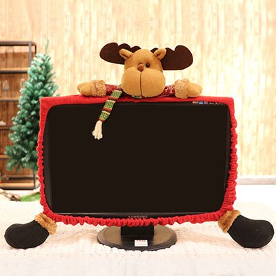 Ozdoby świąteczne robić domu elastyczne pokrowce na komputer osłona przeciwkurzowa na ekran komputera wesołych świąt: Czerwony łoś