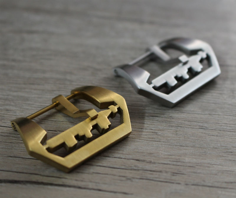 Allbai Mechanical Clasp steel Buckle Drawing 22MM/24MM/26MM 316 Stainless Steel Buckle Watch Clasp Steel Stainless: Gold