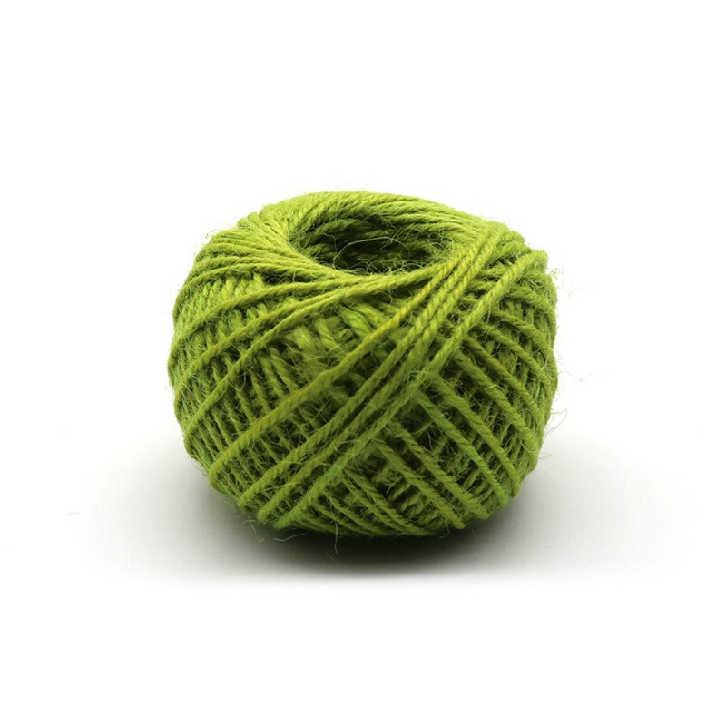 50 m handgemaakte diy kleuren henneptouw 2mm kleuren gevlochten touw fotowanddecoratie kersttouw touw: 9 grasgroen