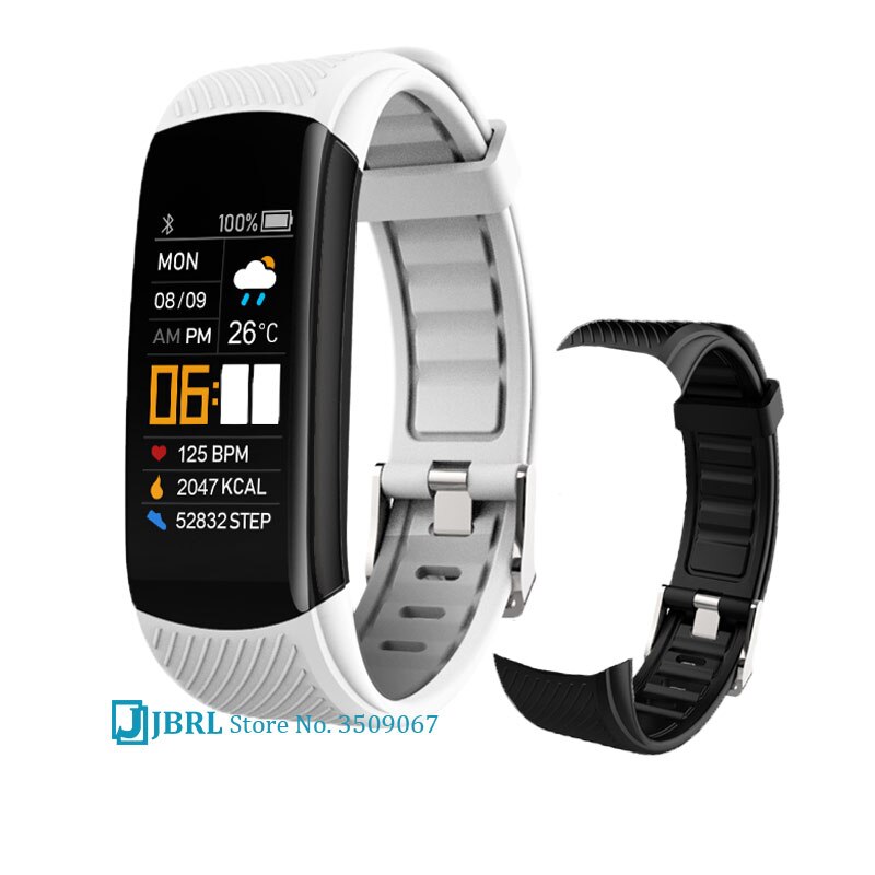 Meisjes Jongens Digitale Horloge Ecg Kids Digitale Horloge Kinderen Digitale Klok Tieners Android Ios Body Temperatuur IP67 Waterdicht: C5s white add stap